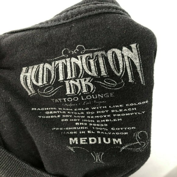 Huntington Ink Tattoo Lounge Palms Las Vegas M T-Shirt Medium Mens Hart Inked - Picture 4 of 4